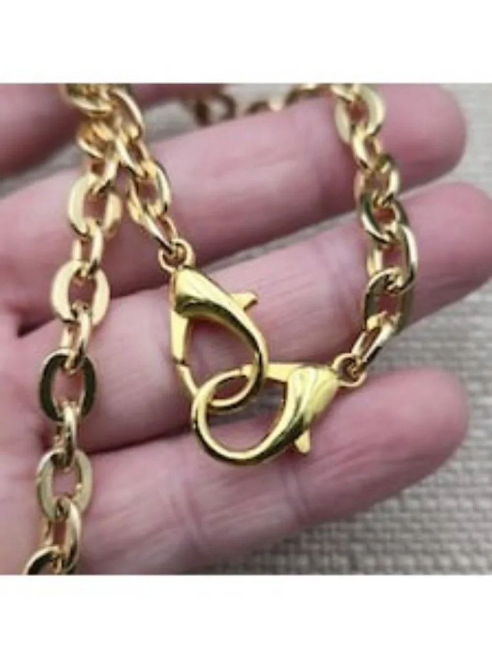 18 Inch Gold Plated Puffed Mariner Anchor Chain Necklace A8287